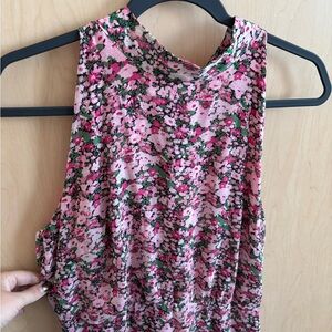 Sam Edelman Pink and Green Floral Tank Top